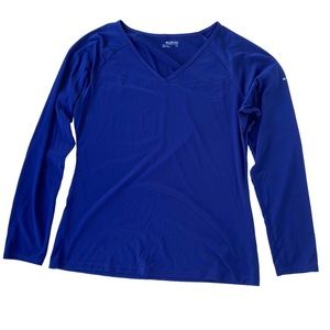 Columbia Womens Omni Shade Sun Long Sleeve Top in Blue / Large